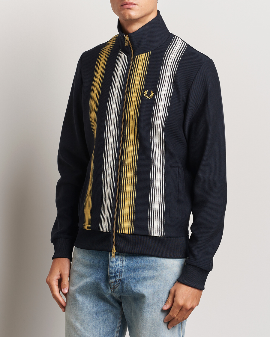 Men |  | Fred Perry | Ombre Striped Track Jacket Navy