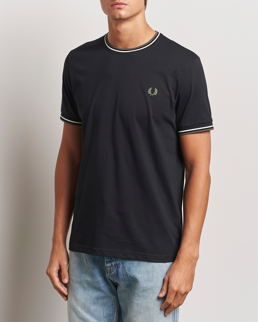 Men |  | Fred Perry | Twin Tipped T-Shirt Black