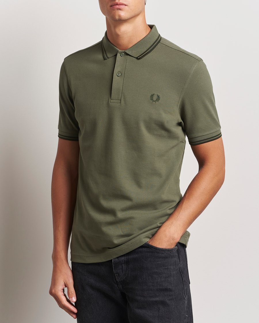 Men |  | Fred Perry | Twin Tipped Shirt Laurel Green