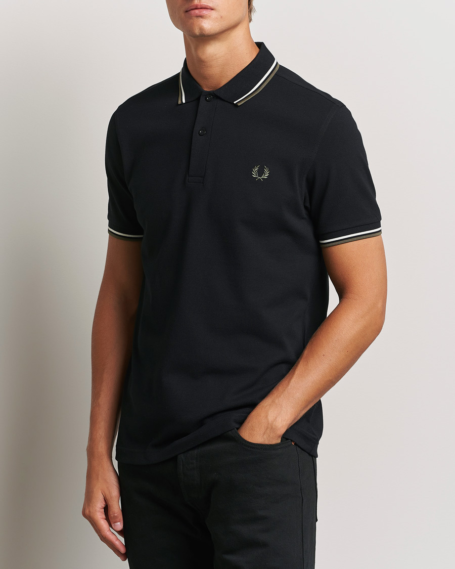 Men | Polo Shirts | Fred Perry | Twin Tipped Shirt Black