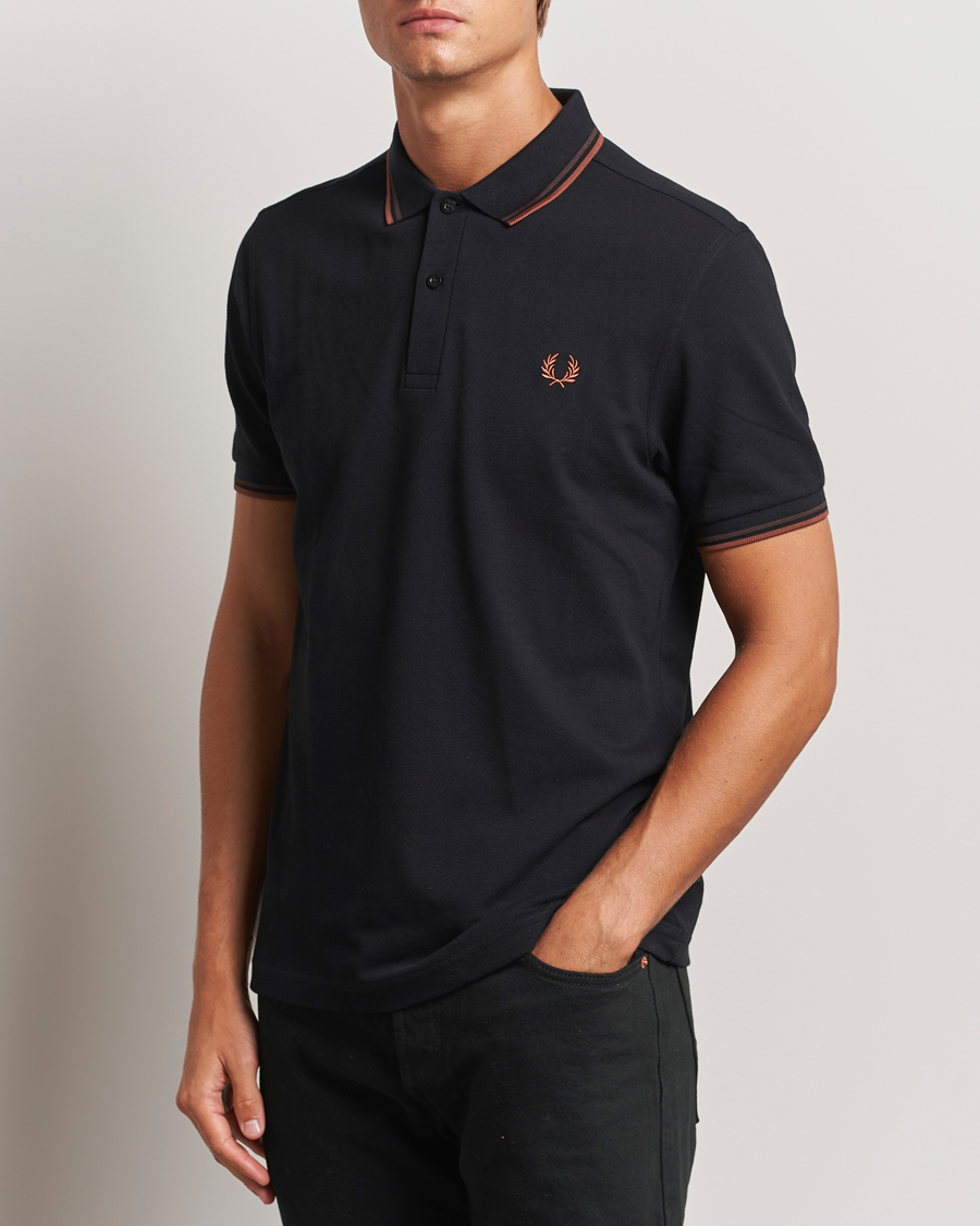 Men | Short Sleeve Polo Shirts | Fred Perry | Twin Tipped Shirt Black