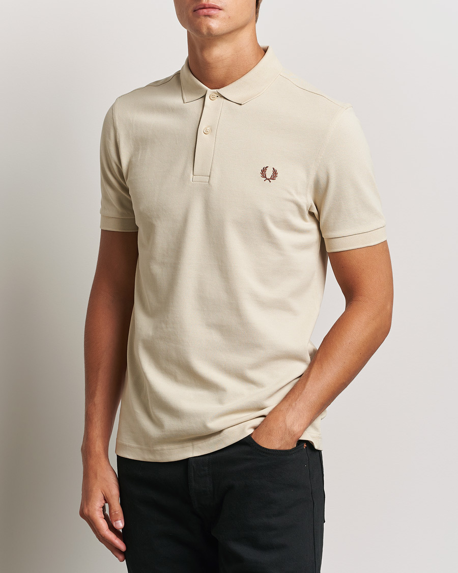 Men |  | Fred Perry | Plain Polo Shirt Oatmeal