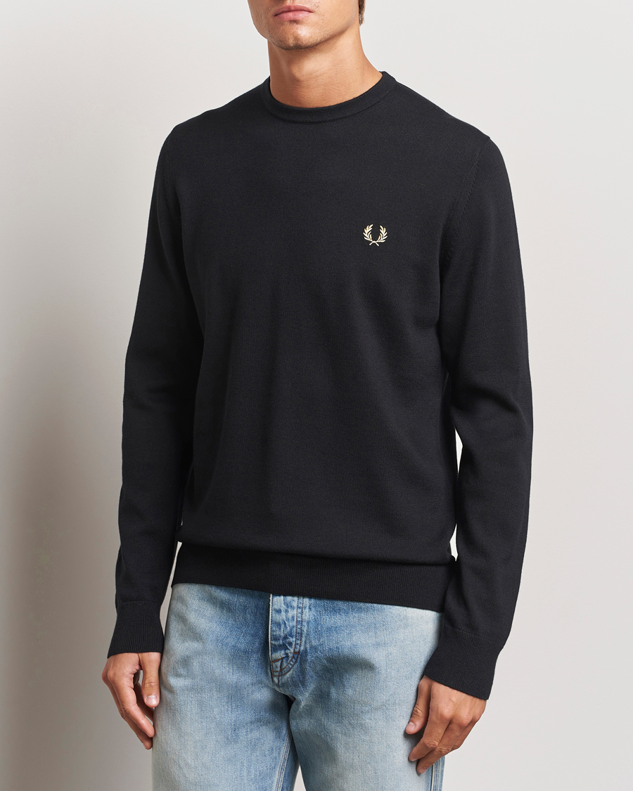 Men |  | Fred Perry | Classic Crew Neck Jumper Black