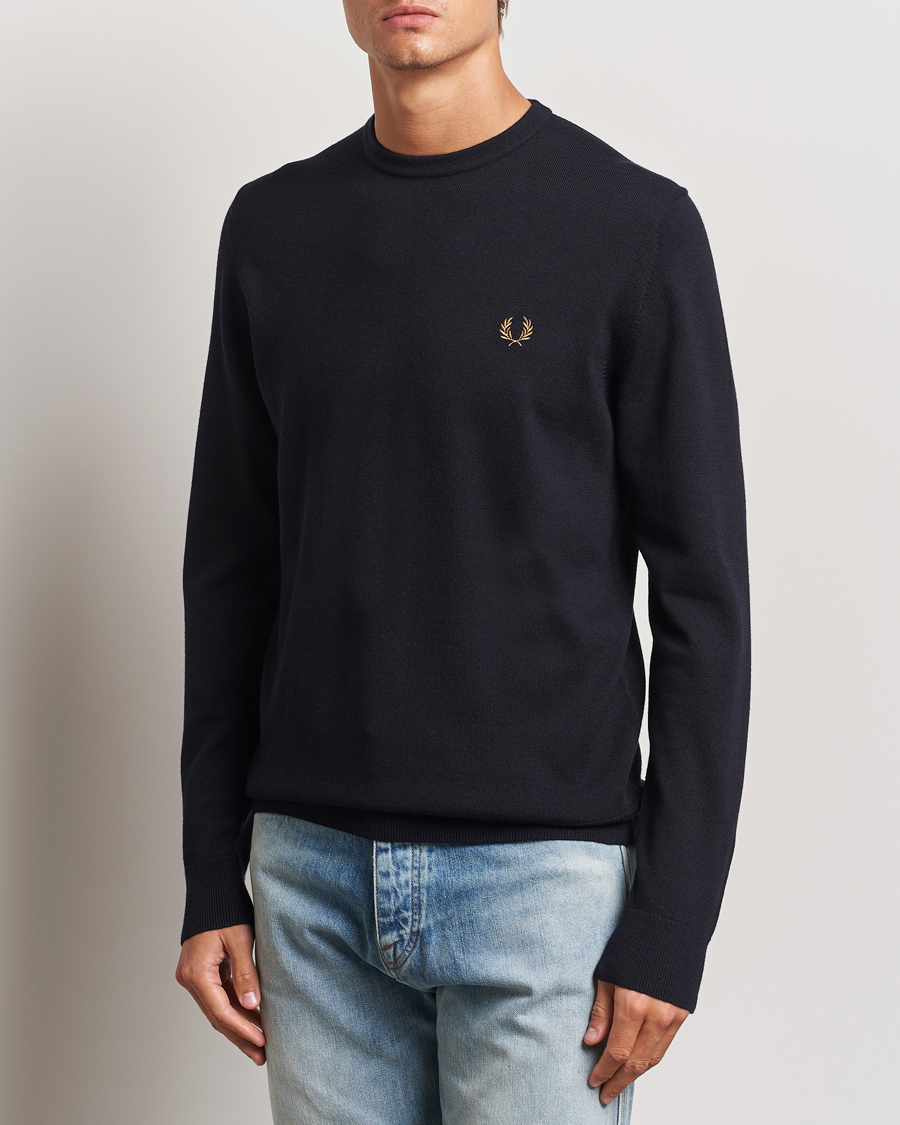 Men |  | Fred Perry | Classic Crew Neck Jumper Navy