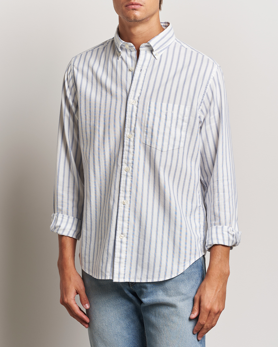 Men |  | GANT | Archive Oxford Stripe Shirt Egg Shell