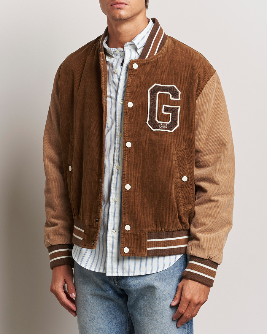 Men |  | GANT | Cord Varsity Jacket Cacao Brown