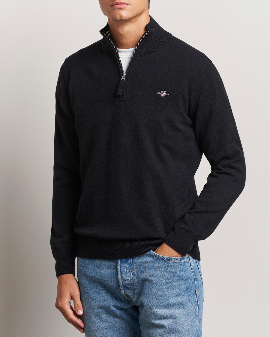 Men |  | GANT | Lamsbwool Half Zip Black