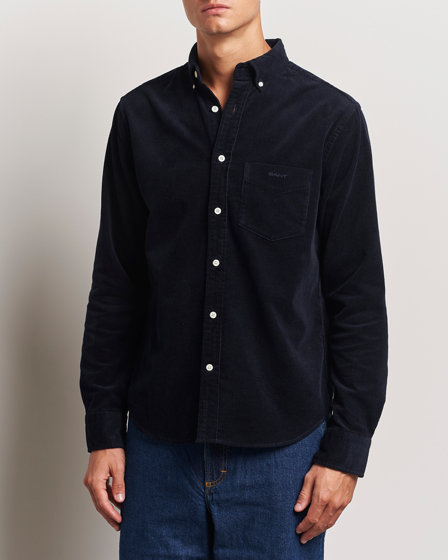 Men |  | GANT | Regular Fit Corduroy Shirt Evening Blue