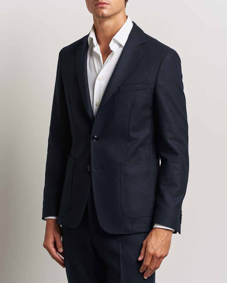 Men | Business & Beyond - Formal | BOSS BLACK | Hanry Wool Patch Pocket Blazer Dark Blue