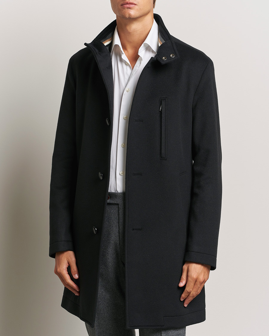 Men | Business & Beyond - Formal | BOSS BLACK | Hyde Stand Up Collar Coat Black