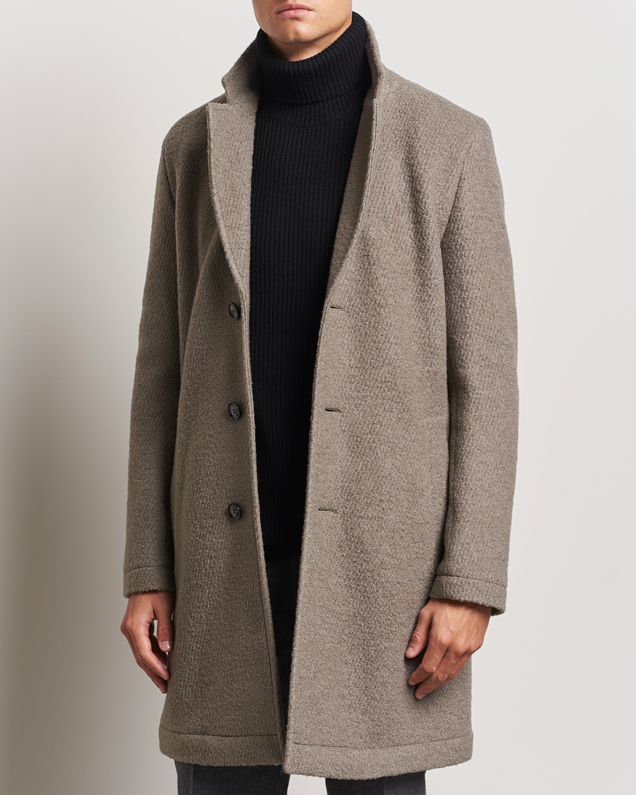 Men |  | BOSS BLACK | Hyde Structured Wool Coat Dark Beige