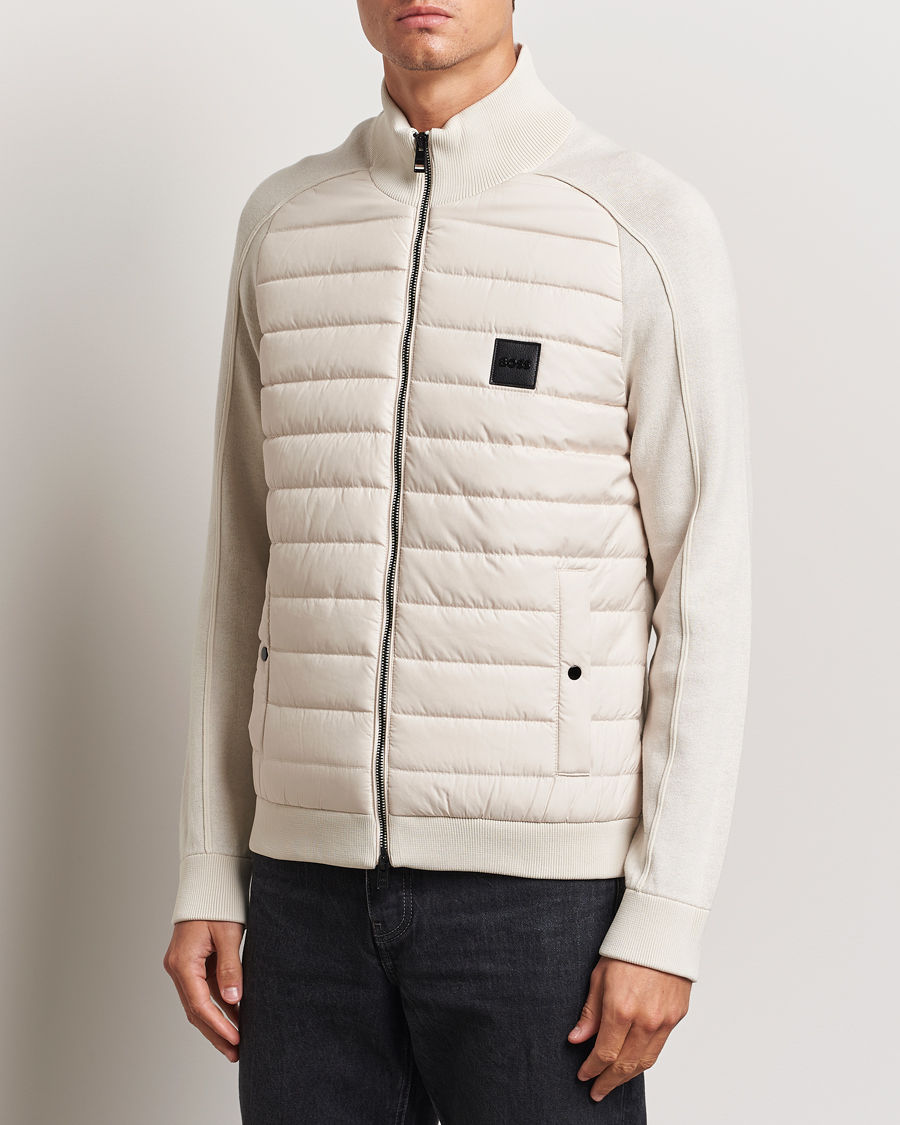 Men |  | BOSS BLACK | Esfero Hybrid Full Zip Open White