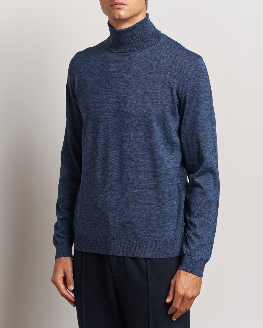 Men |  | BOSS BLACK | Musso Merino Knitted Polo Bright Blue