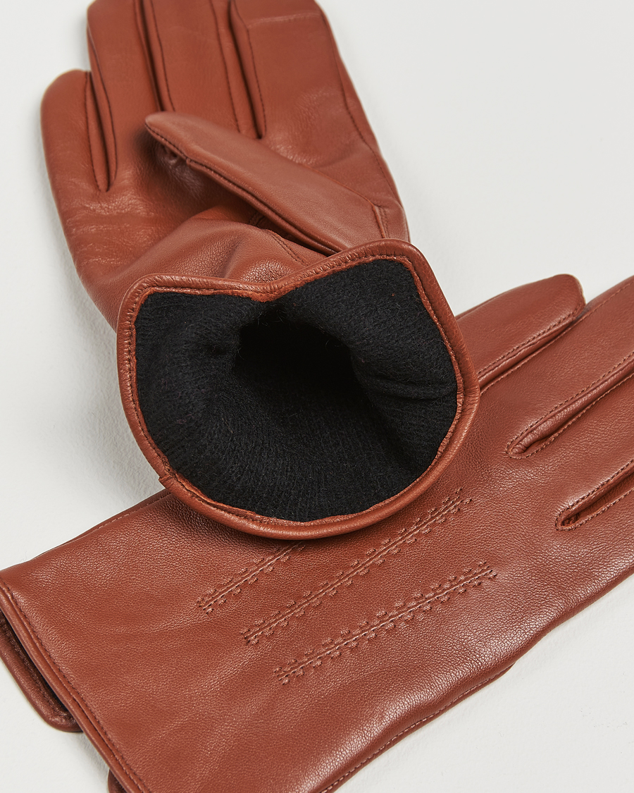 Men |  | BOSS BLACK | Hainz Leather Gloves Medium Brown