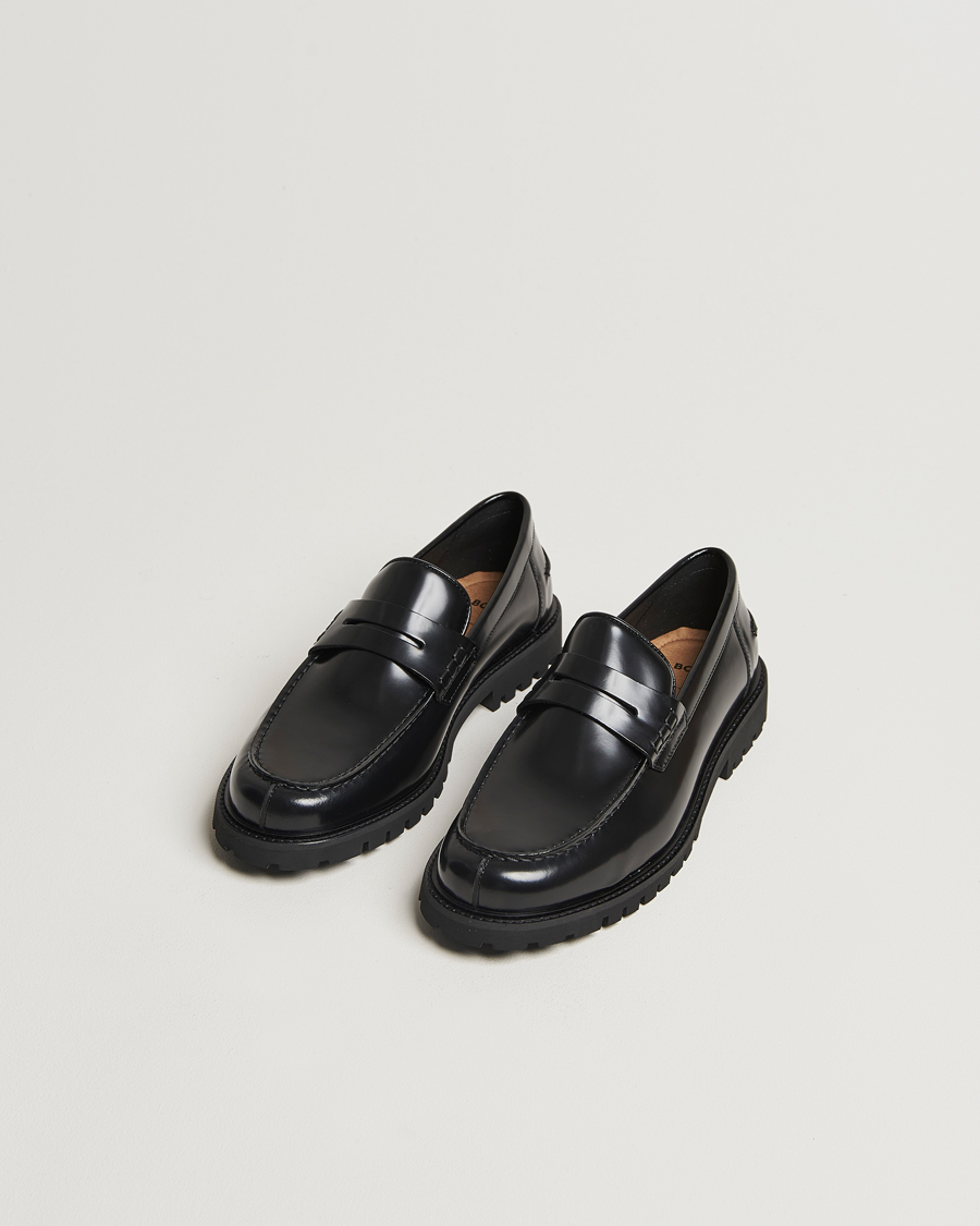 Men | Business Casual | BOSS BLACK | Richayl Leather Loafer Black