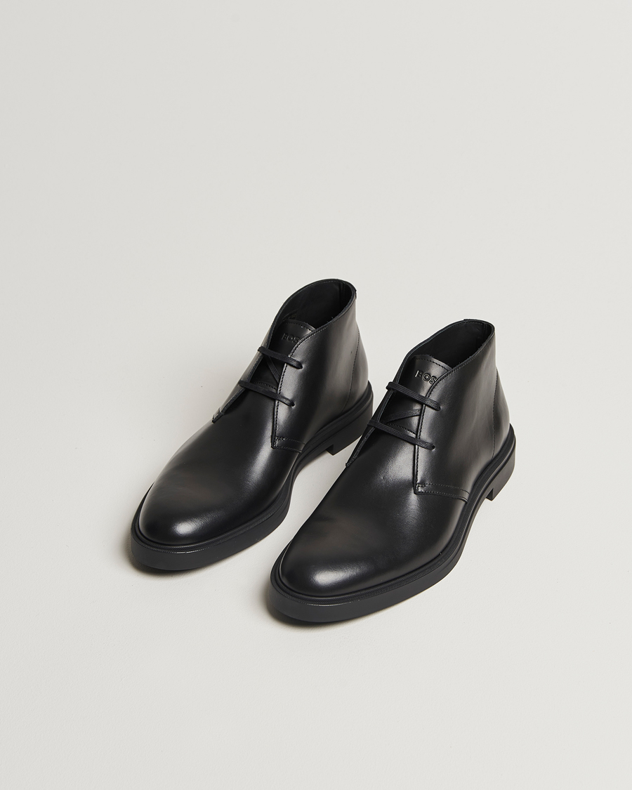 Men | Black boots | BOSS BLACK | Calev Leather Chukka Boot Black