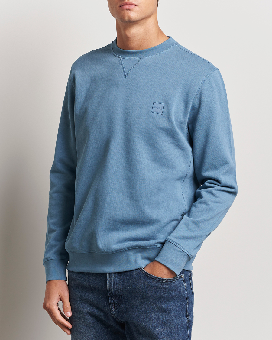 Men |  | BOSS ORANGE | Westart Logo Sweatshirt Open Blue