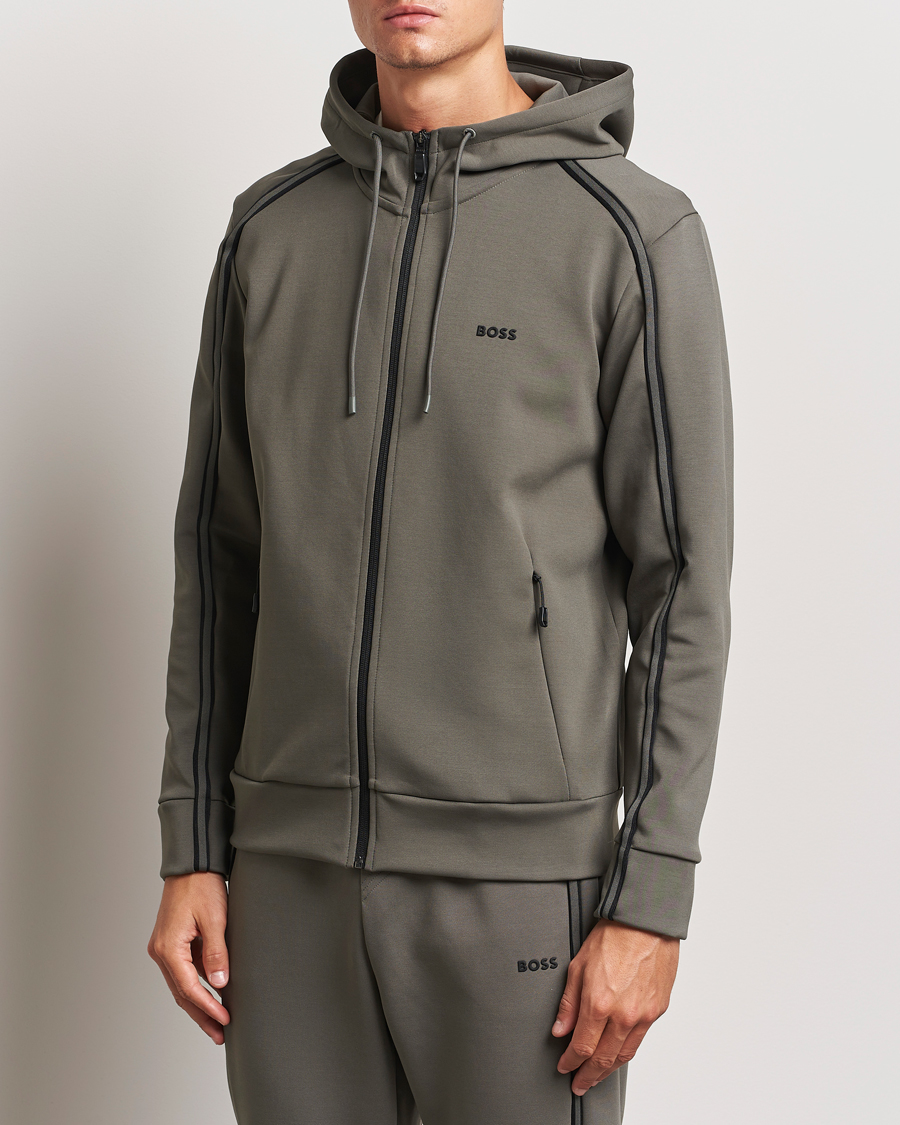 Men |  | BOSS GREEN | Saggy Full Zip Hoodie Light Grey