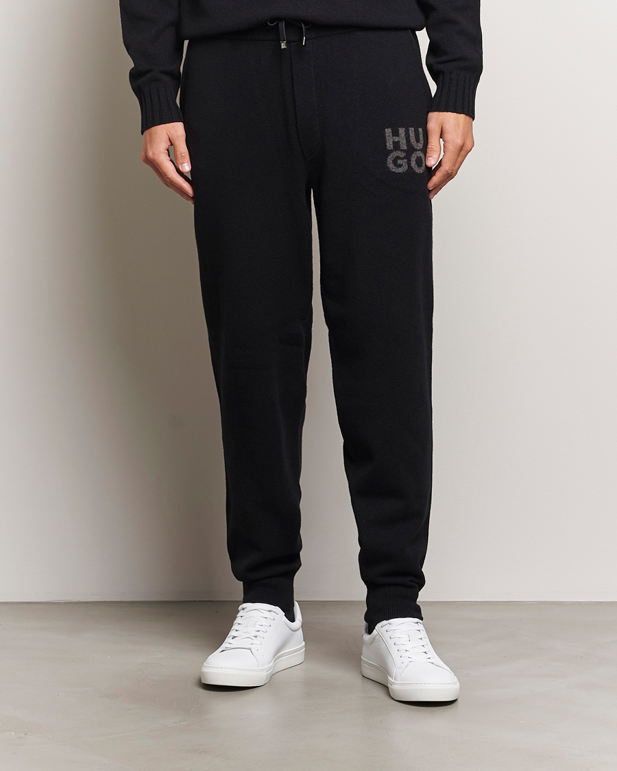 Men |  | HUGO | San Steero Wool Knitted Joggers Black