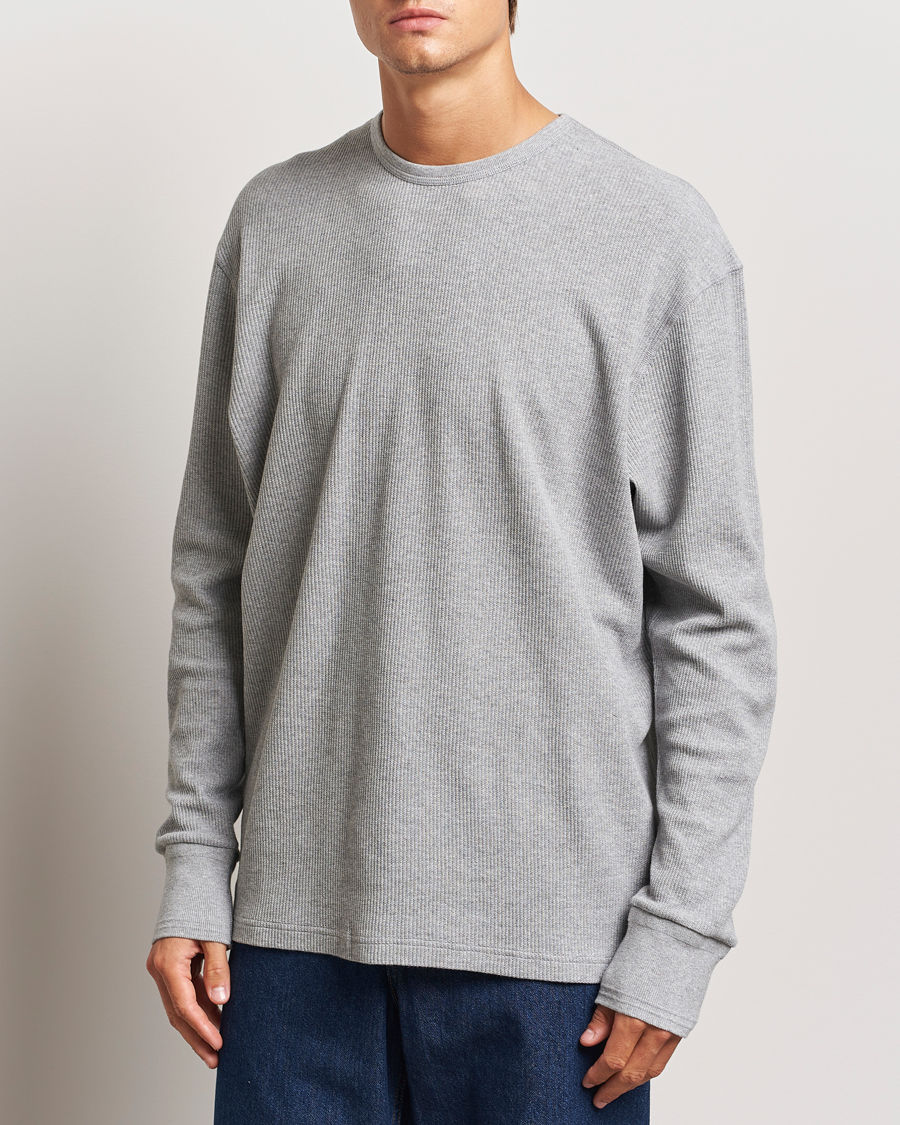 Men |  | Jeanerica | Jean Waflle Texture Sweater Light Grey Melange