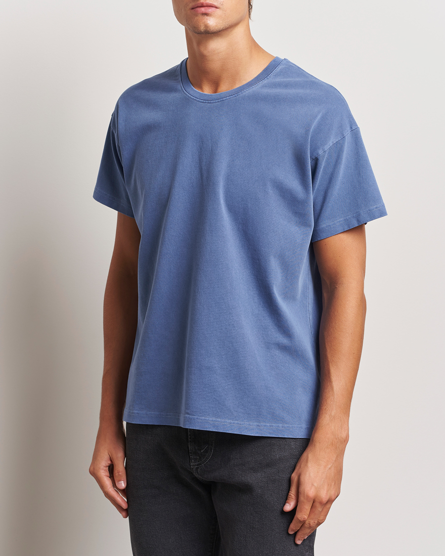 Men |  | Jeanerica | Ruben Crew Neck T-Shirt Washed Adriatic Blue