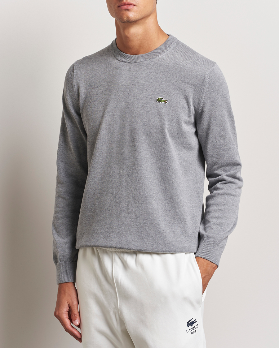 Men |  | Lacoste | Cotton Knitted Sweater Silver Chine