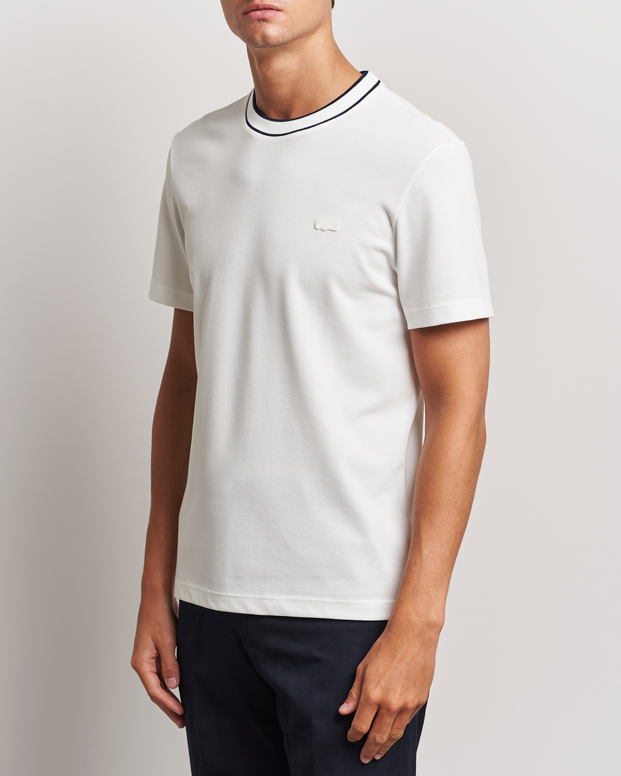 Men |  | Lacoste | Contrast Rib Piqué T-Shirt Flour