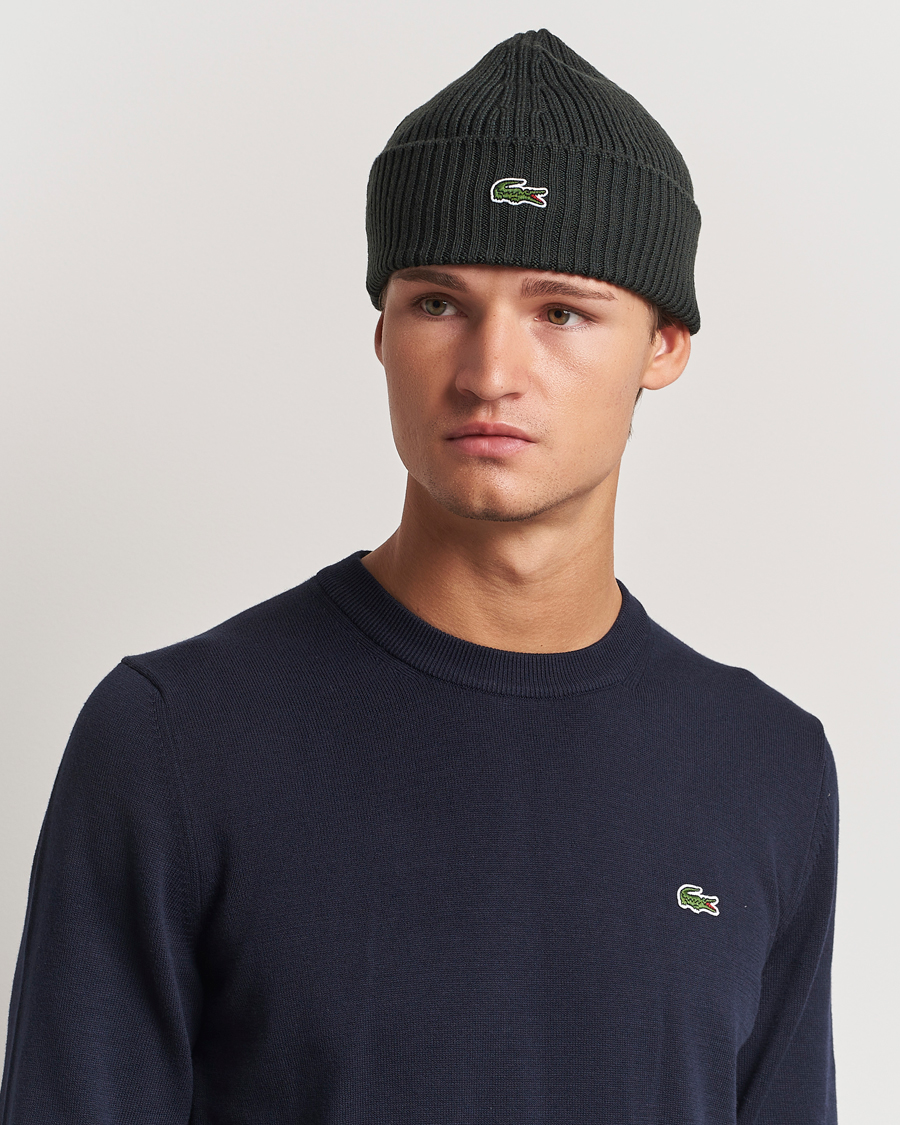 Men |  | Lacoste | Wool Knitted Beanie Sapwood