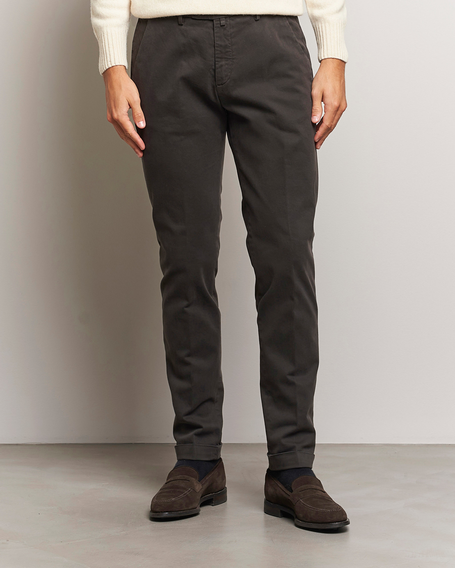 Men |  | Briglia 1949 | Slim Fit Cotton Stretch Chino Dark Brown