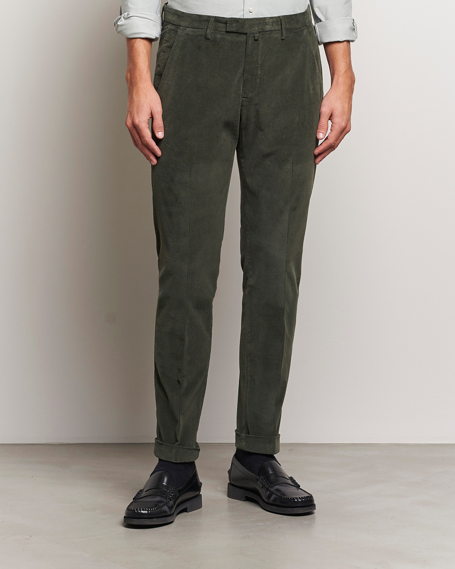 Men |  | Briglia 1949 | Slim Fit Corduroy Trousers Dark Green