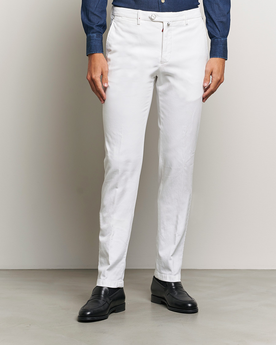 Men |  | Kiton | Cotton Stretch Trousers Optic White