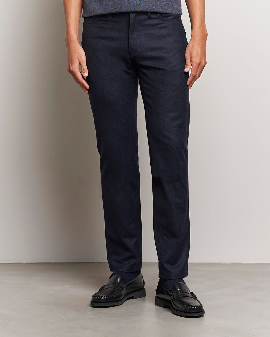 Men |  | Brioni | Slim Fit 5-Pocket Flannel Pants Navy