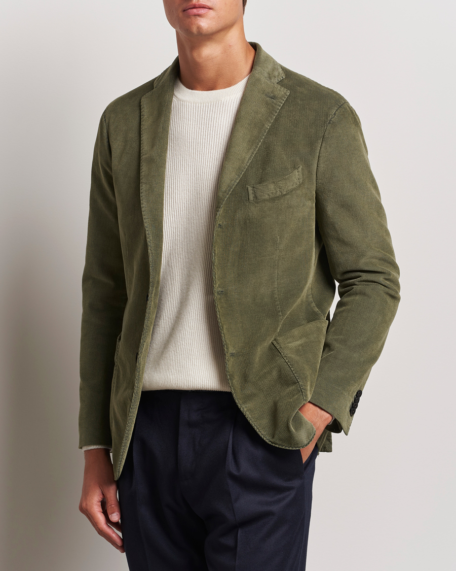 Men |  | Boglioli | K Jacket Corduroy Blazer Dark Green