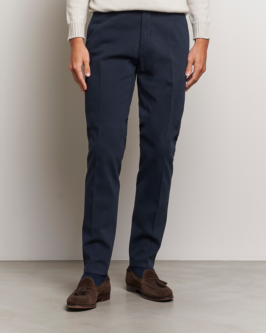 Men |  | Boglioli | Cotton Twill Trousers Navy