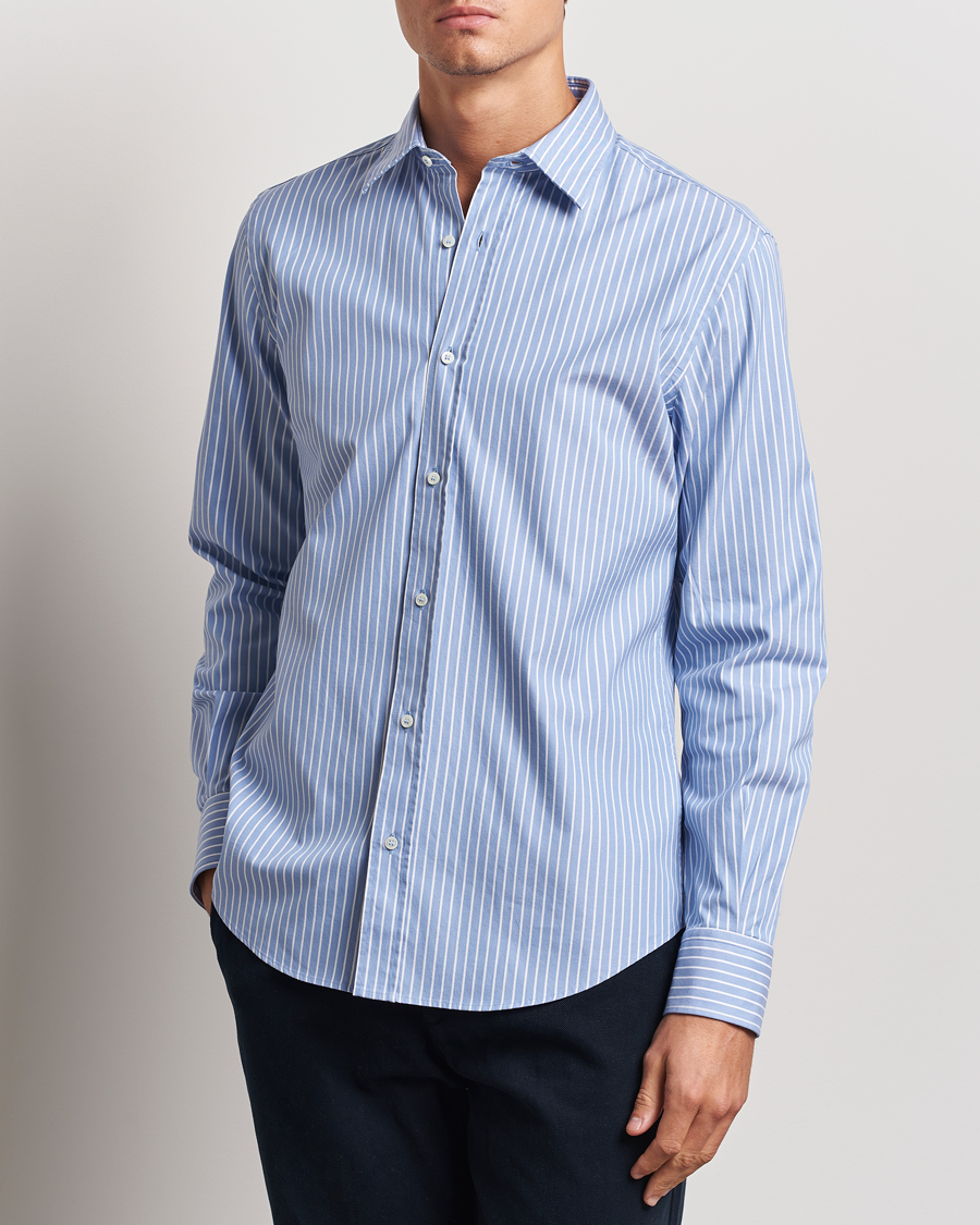 Men |  | Aspesi | Striped Oxford Shirt Light Blue