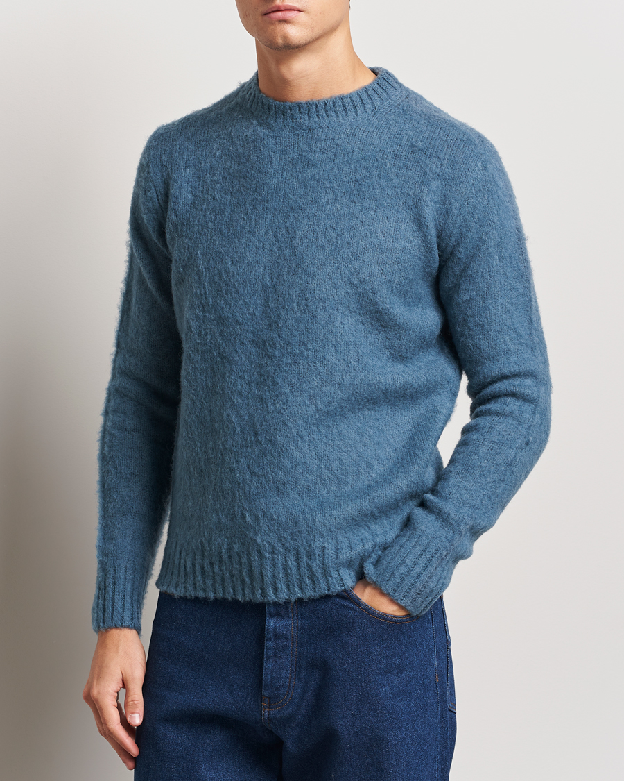 Men |  | Aspesi | Brushed Shetland Sweater Blue