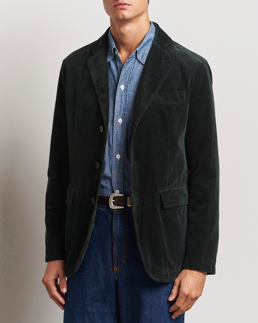 Men |  | Aspesi | Corduroy Blazer Dark Green