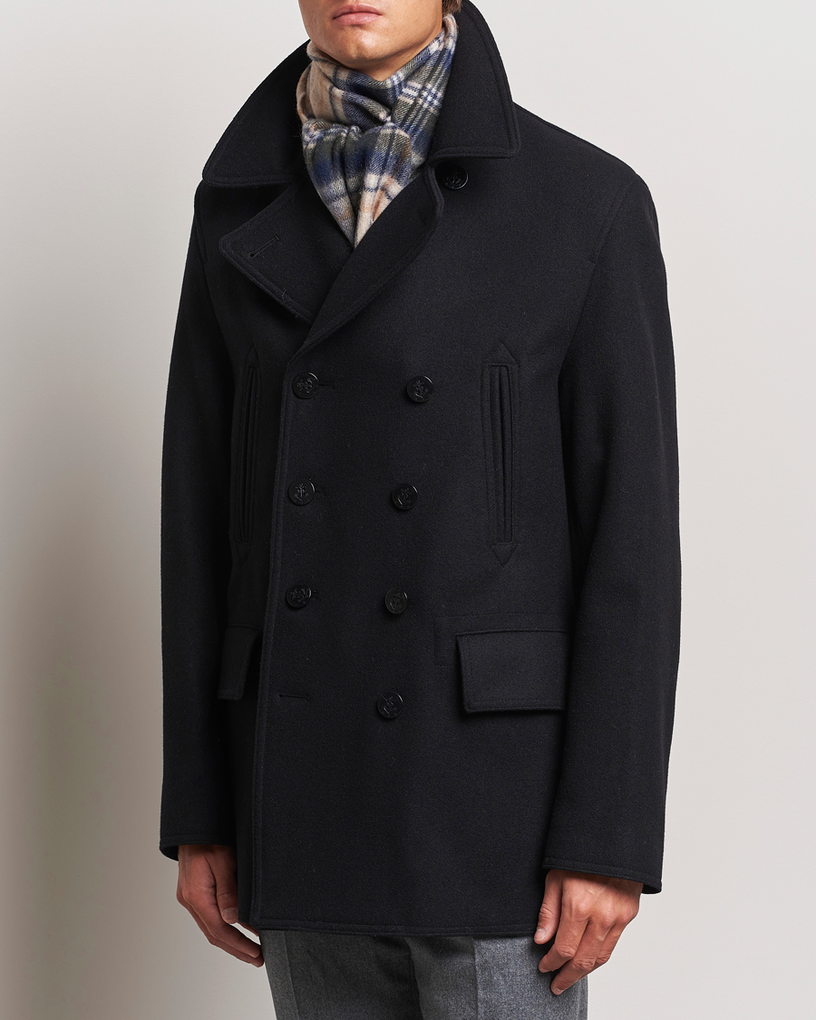 Men |  | Gloverall | Churchill Reefer Peacoat Black