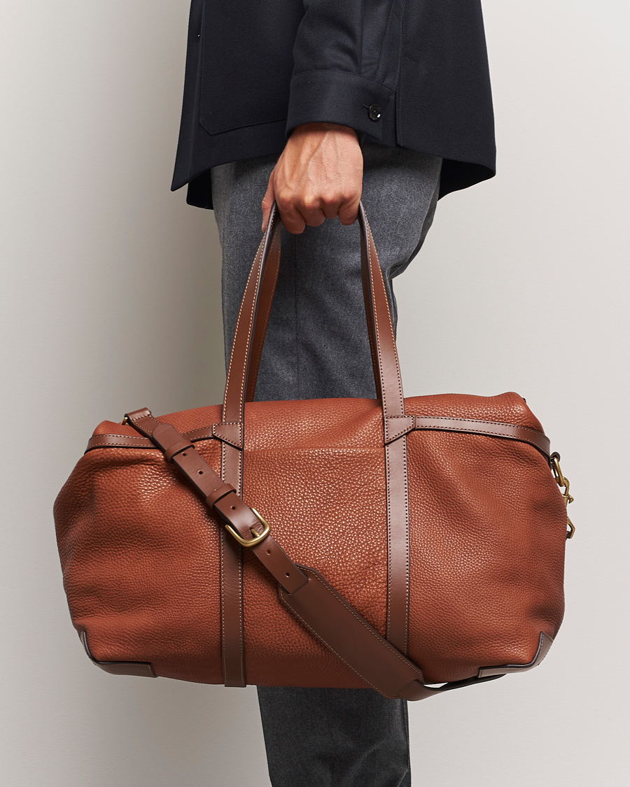 Men |  | Mismo | Tour Pebbled Leather Weekendbag Tabac/Cuoio