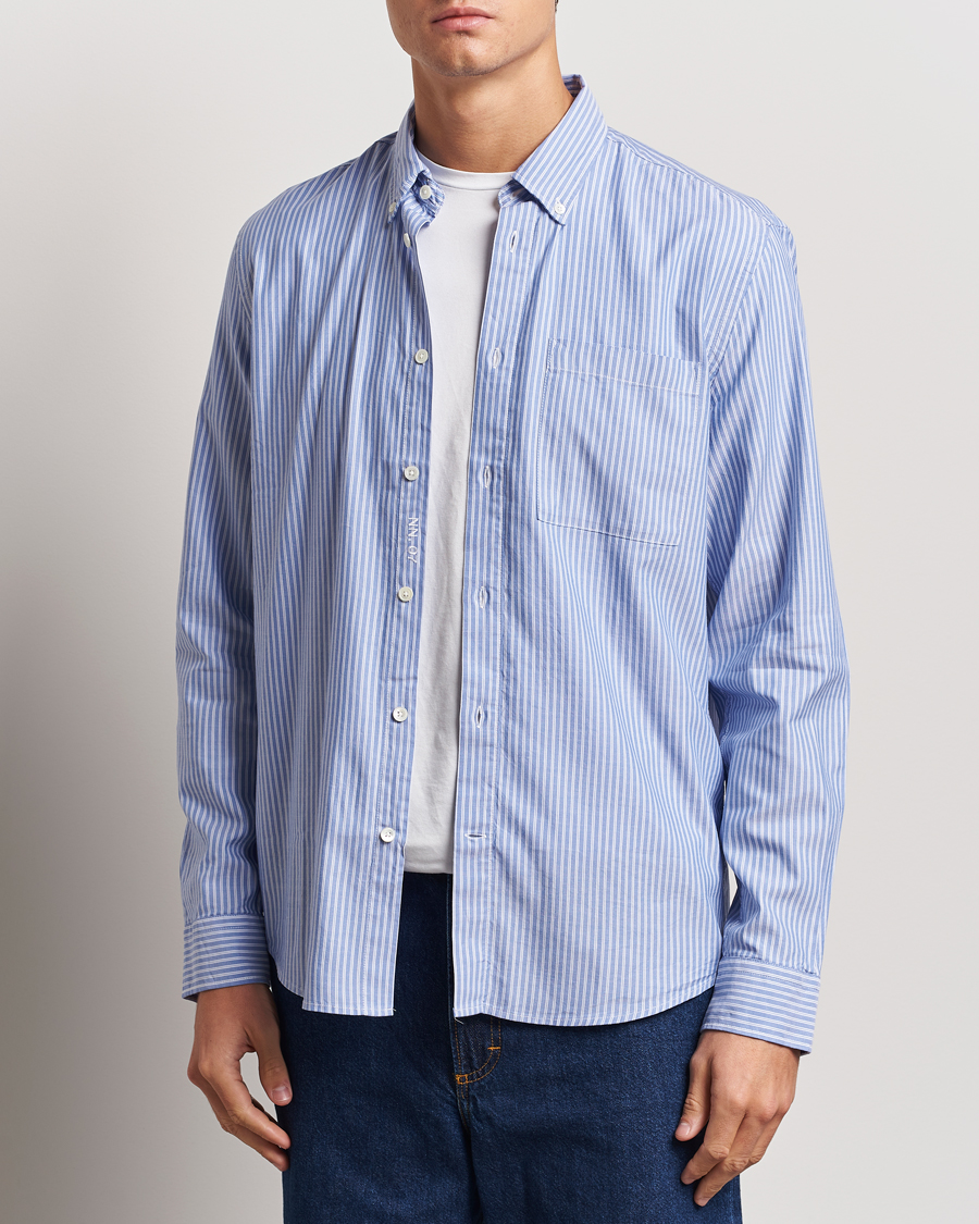 Men | NN07 | NN07 | Arne Tencel Striped Shirt Blue/White