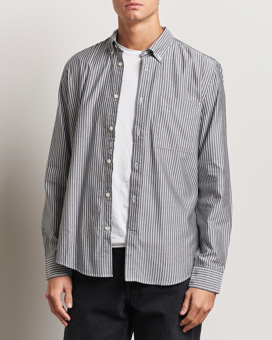 Men | NN07 | NN07 | Arne Tencel Striped Shirt Black/White