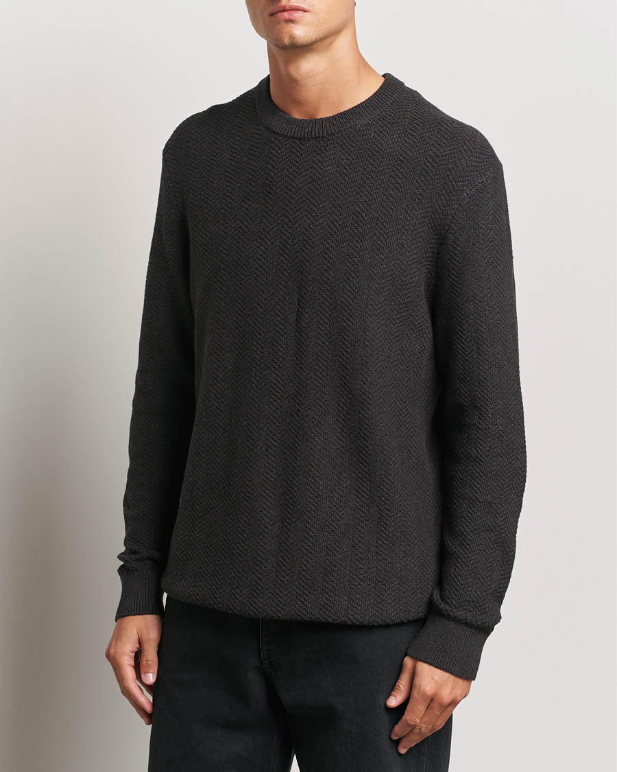 Men |  | NN07 | Pete Cotton Knitted Crew Neck Demitase Brown