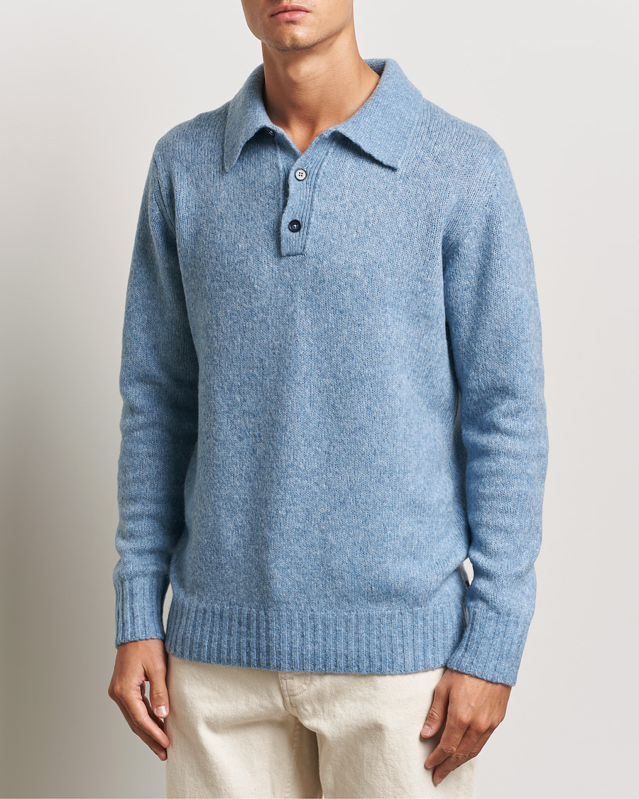 Men |  | NN07 | Lee Brushed Wool Polo Tink Blue