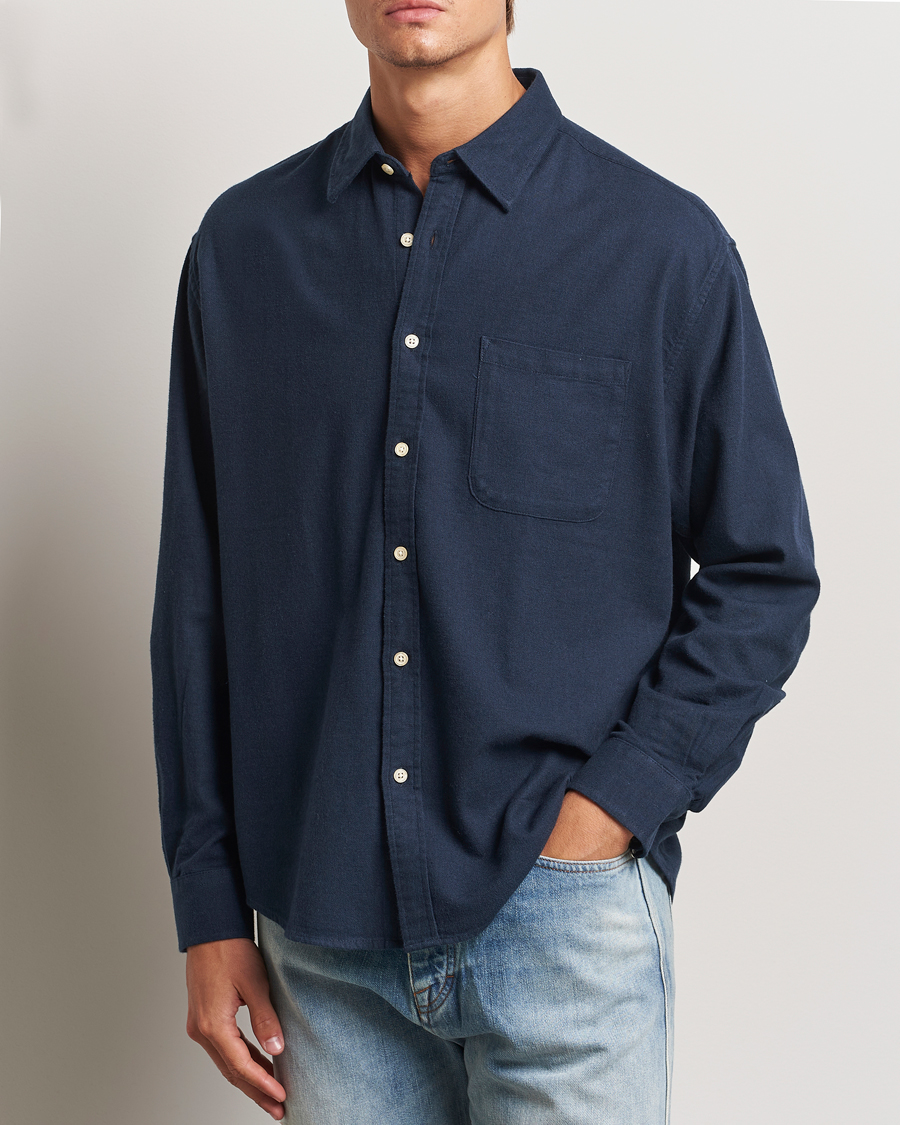 Men | Flannel Shirts | NN07 | Deon Flannel Shirt Navy Blue