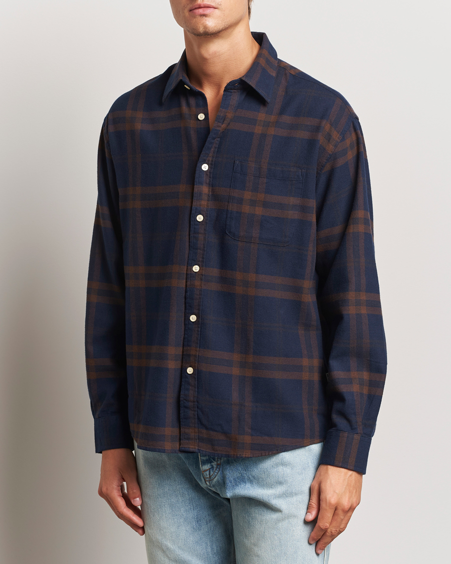 Men |  | NN07 | Deon Flannel Shirt Blue/Brown