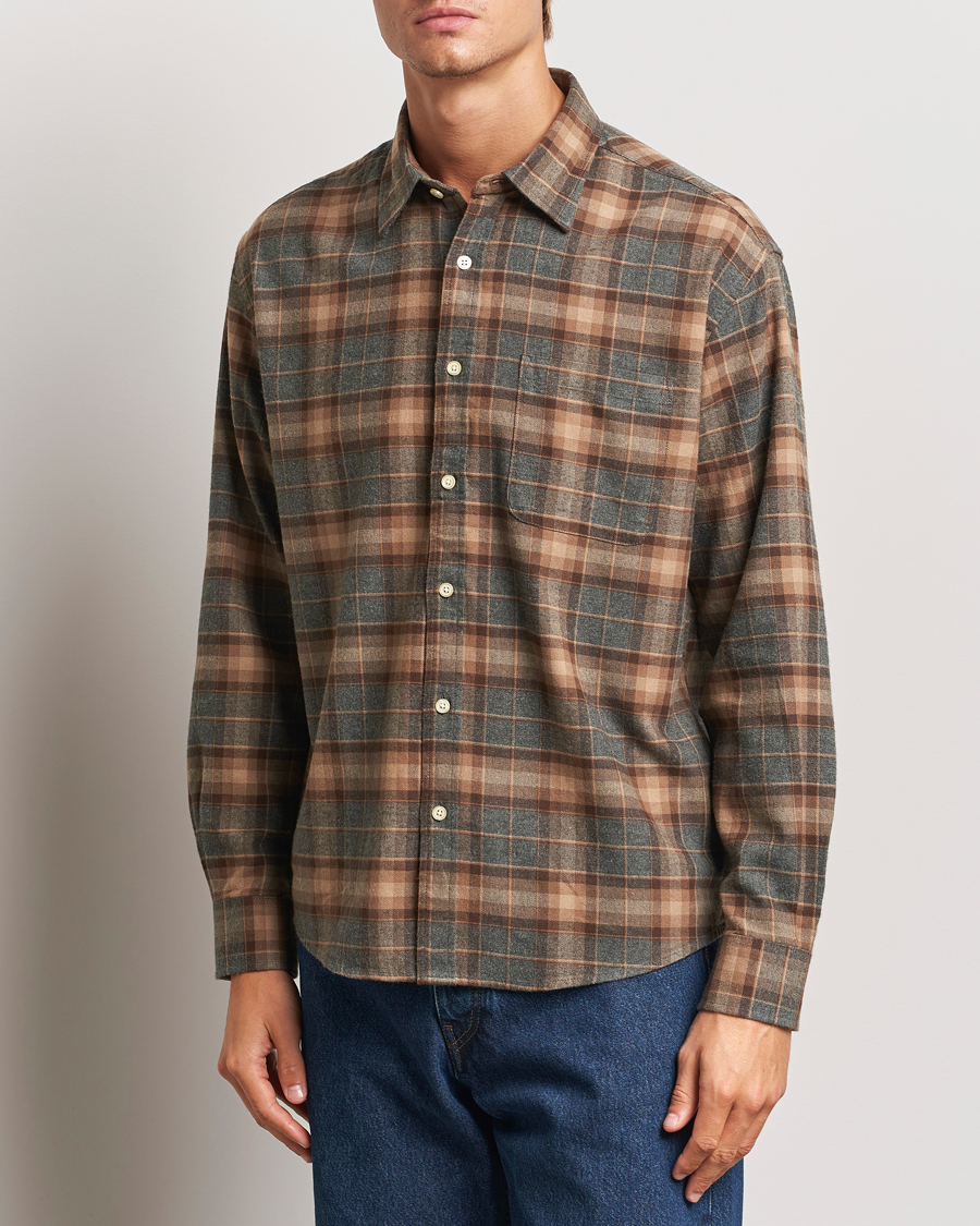 Men |  | NN07 | Deon Flannel Shirt Brown/Grey