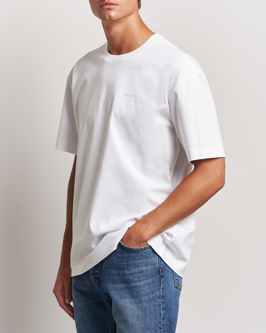 Men |  | NN07 | Nat Logo Mercerized Crew Neck T-Shirt White