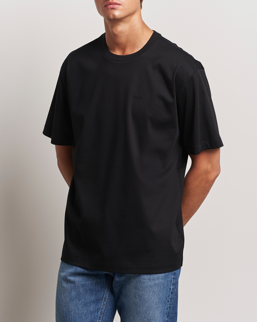 Men |  | NN07 | Nat Logo Mercerized Crew Neck T-Shirt Black