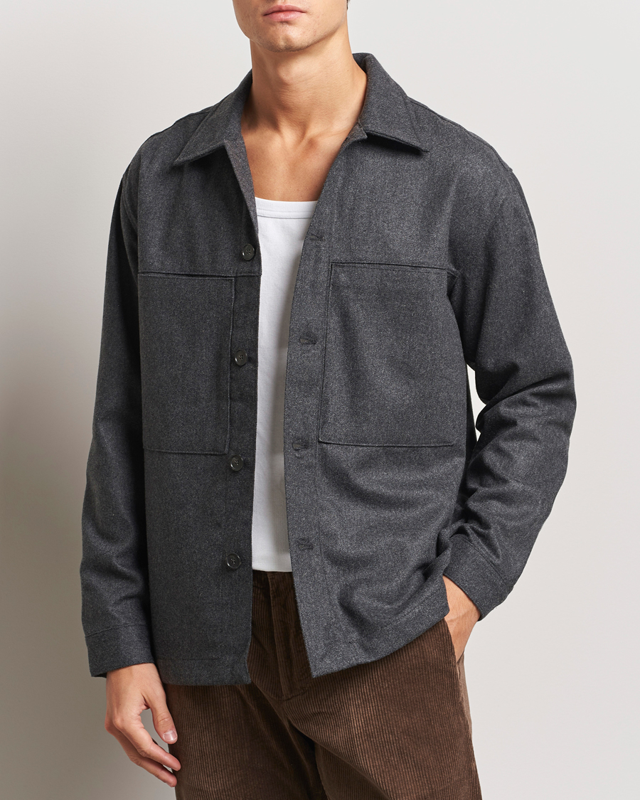 Men | NN07 | NN07 | Isak Wool Overshirt Grey Melange