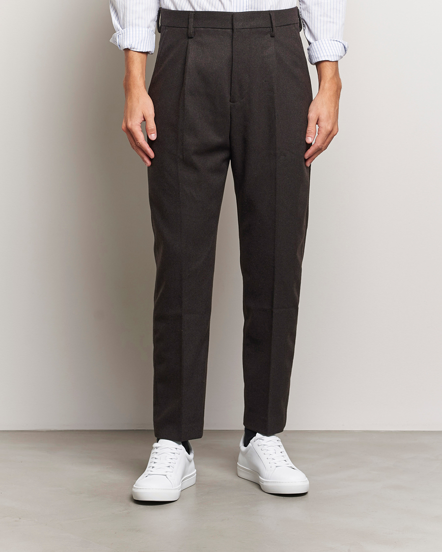 Men |  | NN07 | Bill Wool Pleated Trousers Dark Brown